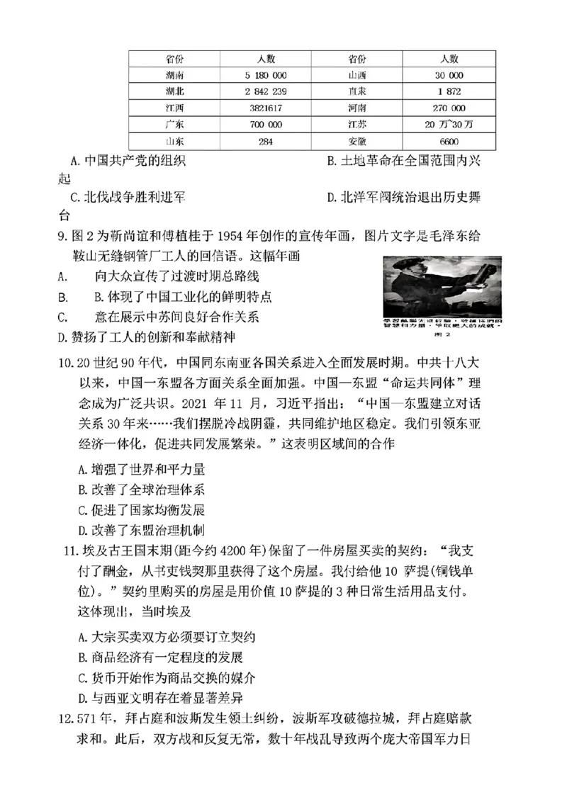 河南省天一大联考2024-2025学年高中毕业班阶段性测试（四）历史试卷+答案_2024-2025高三（6-6月题库）_2024年12月试卷_1213河南省天一大联考2024-2025学年高中毕业班阶段性测试（四）