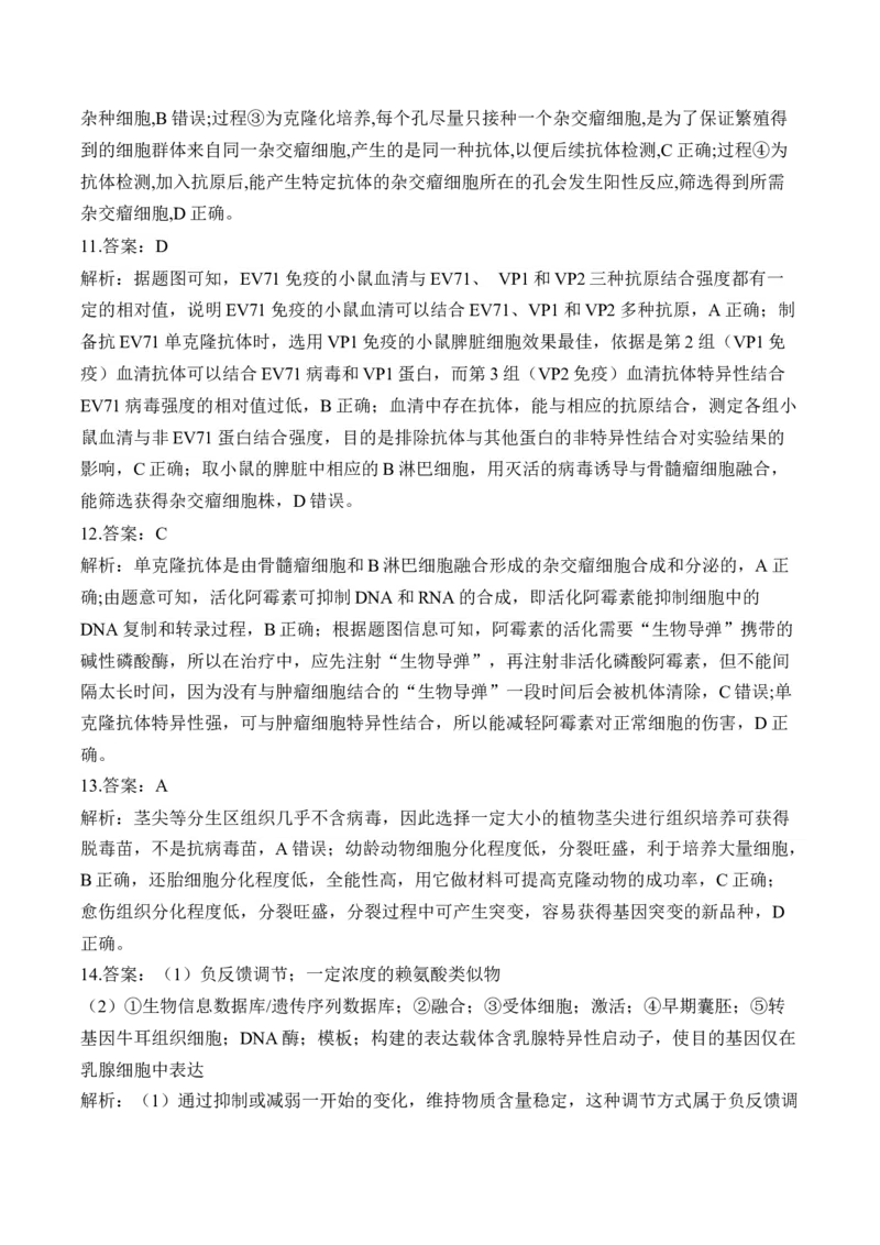 （24）基因工程与细胞工程&mdash;&mdash;高考生物二轮复习易错重难提升学案（含解析）_2024-2025高三（6-6月题库）_2026年1月高三_260104高考生物二轮复习易错重难提升（含解析）
