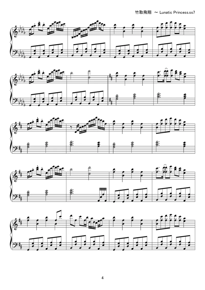 [kituneyuu][hard][6]_一万首著名钢琴曲谱哈农贝多芬合集视频教学电子版高清无水印可打印_05动漫游戏钢琴谱合集_日系东方Project钢琴谱全集_东方project钢琴谱_15　竹取飛翔　～LunaticPrincess