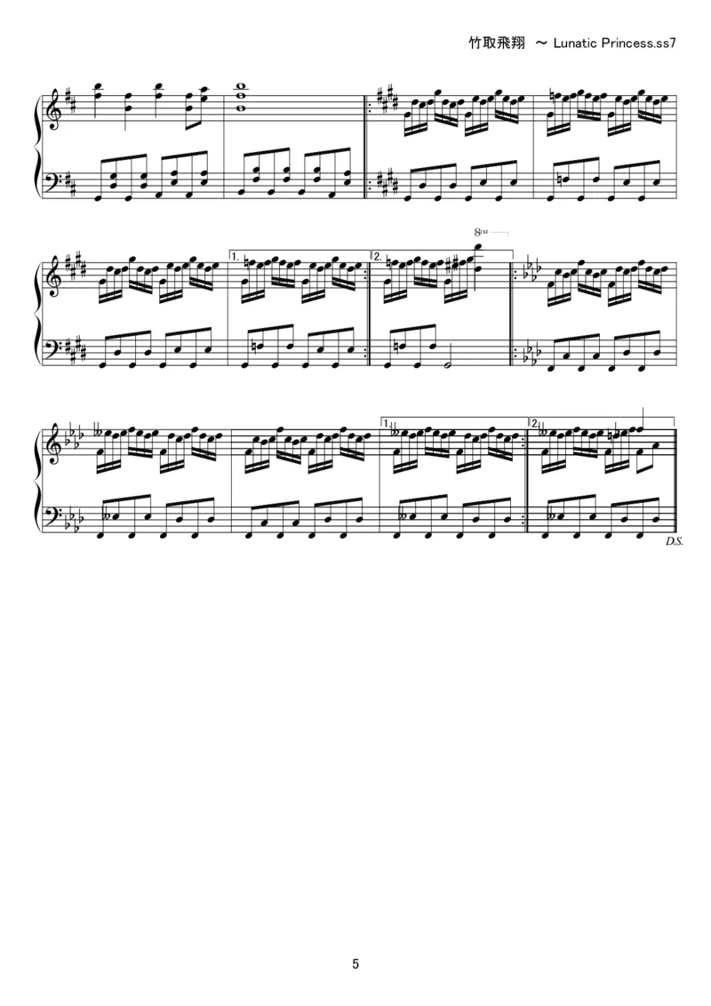 [kituneyuu][hard][6]_一万首著名钢琴曲谱哈农贝多芬合集视频教学电子版高清无水印可打印_05动漫游戏钢琴谱合集_日系东方Project钢琴谱全集_东方project钢琴谱_15　竹取飛翔　～LunaticPrincess
