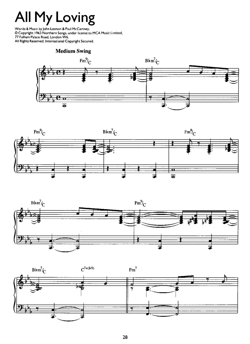 [披头士爵士钢琴谱].__Book_-_Beatles_-_Beatles_For_Jazz_Piano_一万首著名钢琴曲谱哈农贝多芬合集视频教学电子版高清无水印可打印_08名曲总谱合集