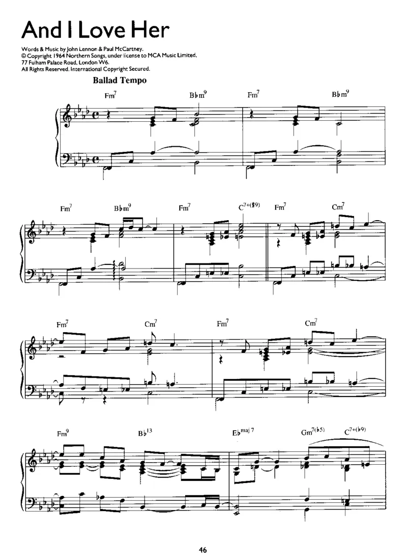 [披头士爵士钢琴谱].__Book_-_Beatles_-_Beatles_For_Jazz_Piano_一万首著名钢琴曲谱哈农贝多芬合集视频教学电子版高清无水印可打印_08名曲总谱合集