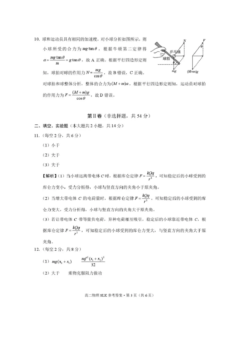 昭通市镇雄县2025年秋季学期高二年级三校联考第一次月考物理-试卷和答案三校联考2025年秋季学期高二年级第一次月考物理-答案_2025年10月高二试卷