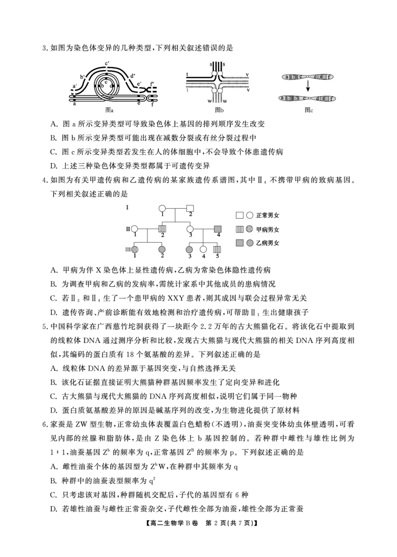 生物B卷安徽省鼎尖名校大联考2025-2026学年上学期高二11月期中考试_2025年11月高二试卷_251122安徽省鼎尖名校大联考2025-2026学年上学期高二11月期中考试（全科）