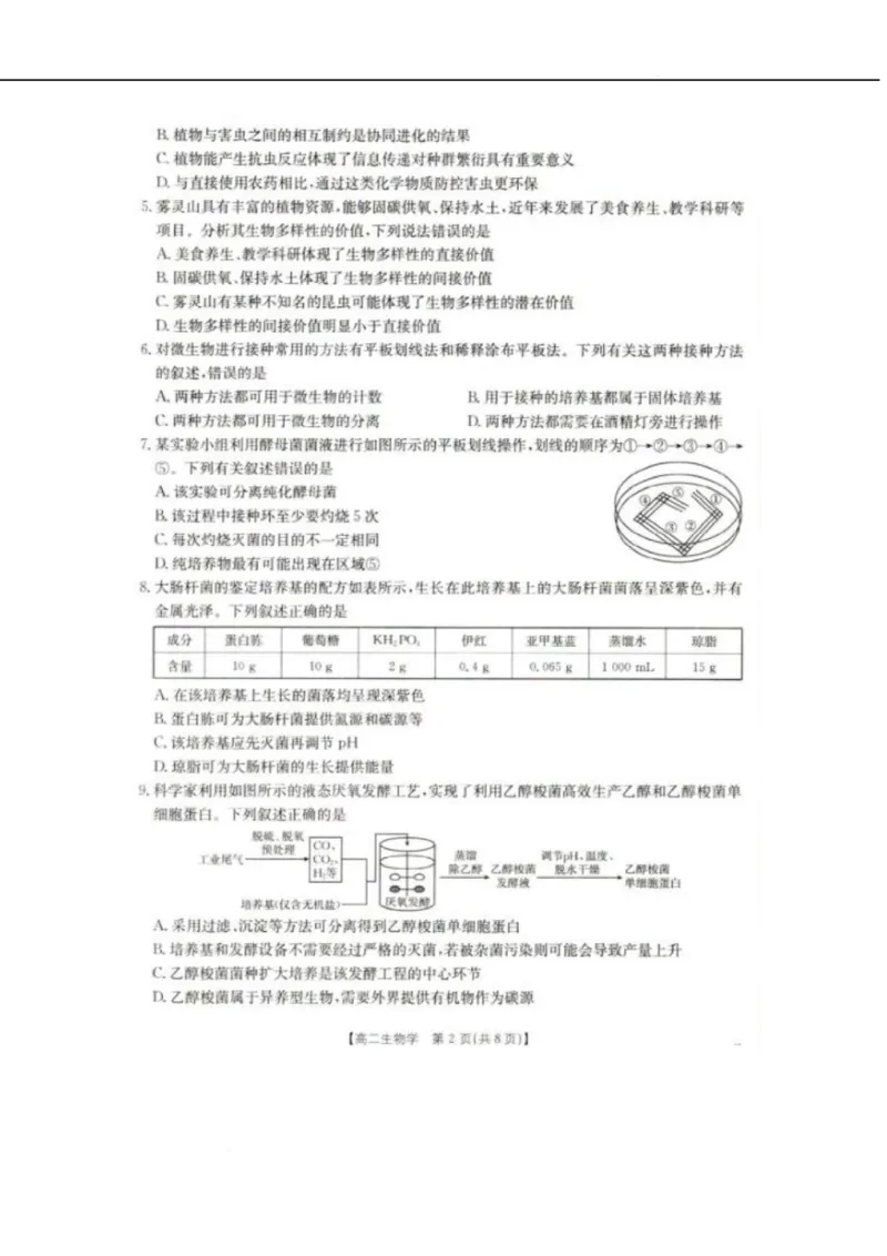 辽宁省抚顺市六校协作体2024-2025学年高二下学期5月联考生物试卷（图片版，含解析）_2024-2025高二（7-7月题库）_2025年05月试卷