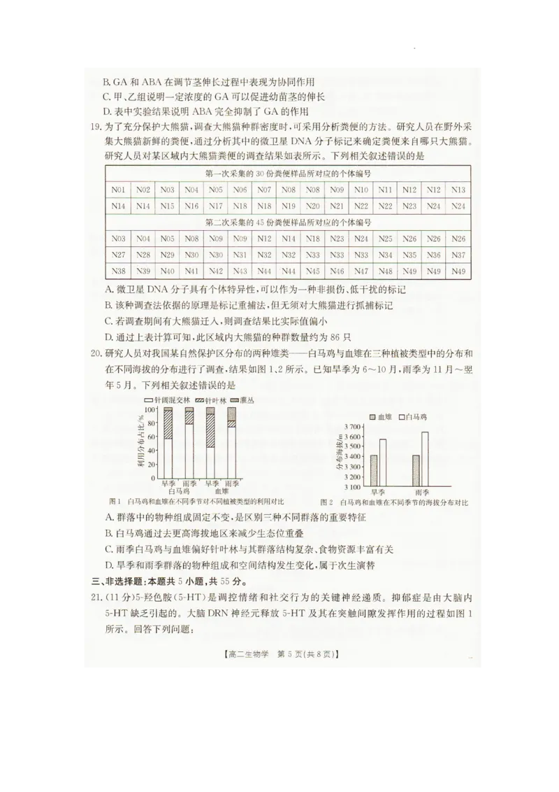 辽宁省抚顺市六校协作体2025-2026学年高二上学期期末联考生物试卷_2024-2025高二（7-7月题库）_2026年1月高二_260113辽宁省抚顺市六校协作体2025-2026学年高二上学期期末联考含答案