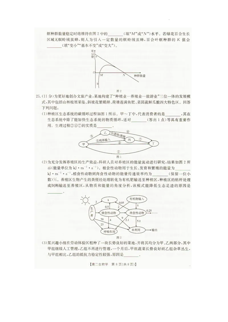 辽宁省抚顺市六校协作体2025-2026学年高二上学期期末联考生物试卷_2024-2025高二（7-7月题库）_2026年1月高二_260113辽宁省抚顺市六校协作体2025-2026学年高二上学期期末联考含答案