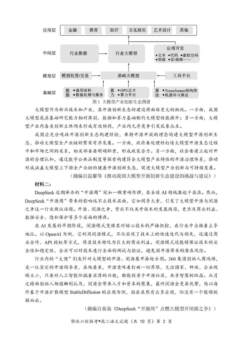 鄂北高二语文试题_2025年11月高二试卷_251118湖北省鄂北六校2025-2026学年高二11月期中联考