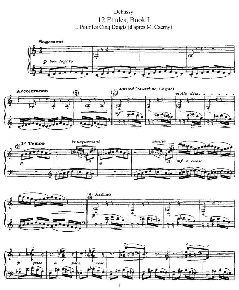 十二首练习曲第一册_一万首著名钢琴曲谱哈农贝多芬合集视频教学电子版高清无水印可打印_1古典钢琴知名音乐家谱_德彪西钢琴谱全集