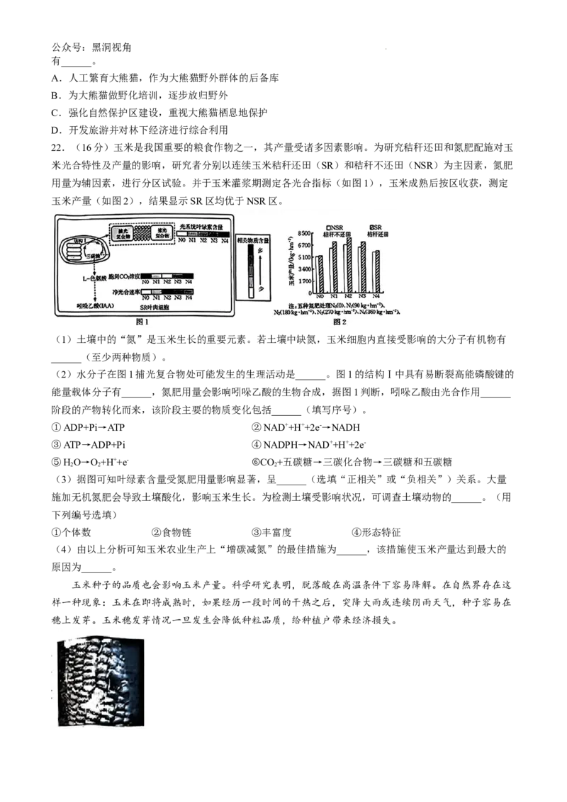 浙江省强基联盟2024-2025学年高三上学期8月联考生物试题_2024-2025高三（6-6月题库）_2024年08月试卷_0831浙江强基联盟2024年8月高三联考（金太阳25-06C）