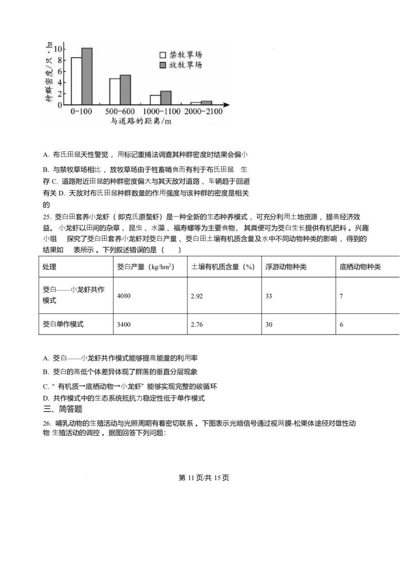 黑龙江哈尔滨师范大学附属中学2025-2026学年高二上学期期末试题生物试题含答案_2024-2025高二（7-7月题库）_2026年1月高二