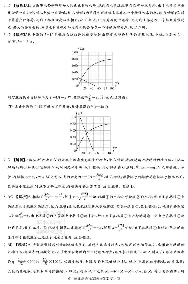湖南省新高考教学教研联盟2025-2026学年高二上学期12月月考物理试题（B卷）（PDF版，含解析）_251220湖南新高考教学联盟长郡二十校联盟12月高二联考