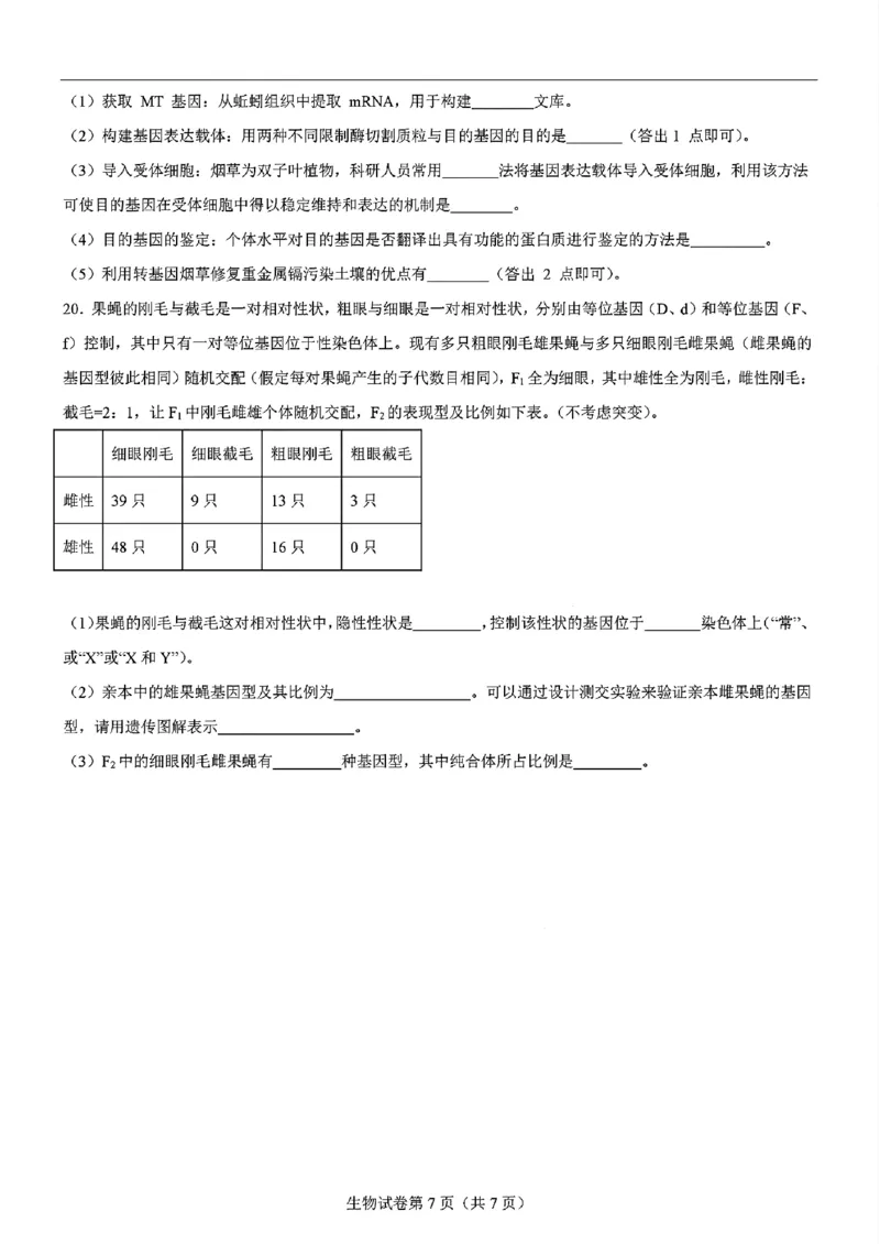 生物-2025届高三八省适应性联考模拟演练考试二_2024-2025高三（6-6月题库）_2024年11月试卷_11102025届高三八省适应性联考模拟演练考试（二）