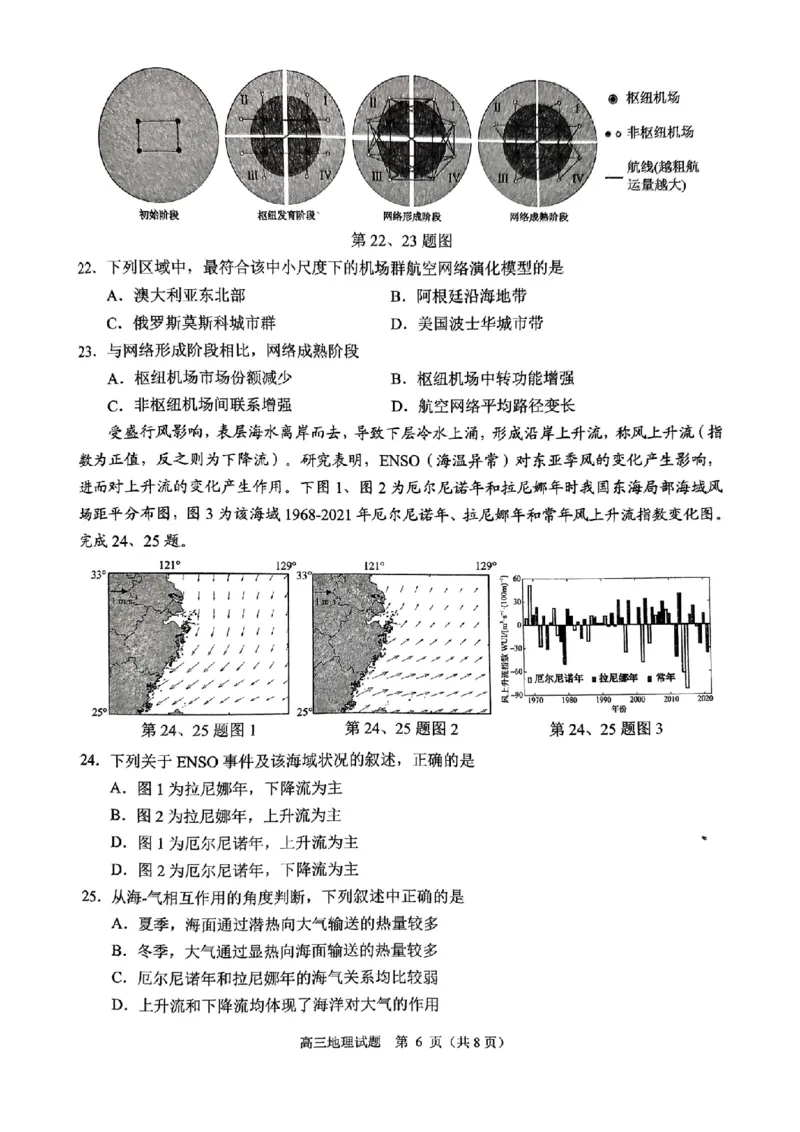 浙江省绍兴市诸暨市2024年12月高三诊断性考试试题地理（含答案）_2024-2025高三（6-6月题库）_2024年12月试卷_1210浙江省绍兴市诸暨市2025届高三上学期12月诊断性考试（一模）