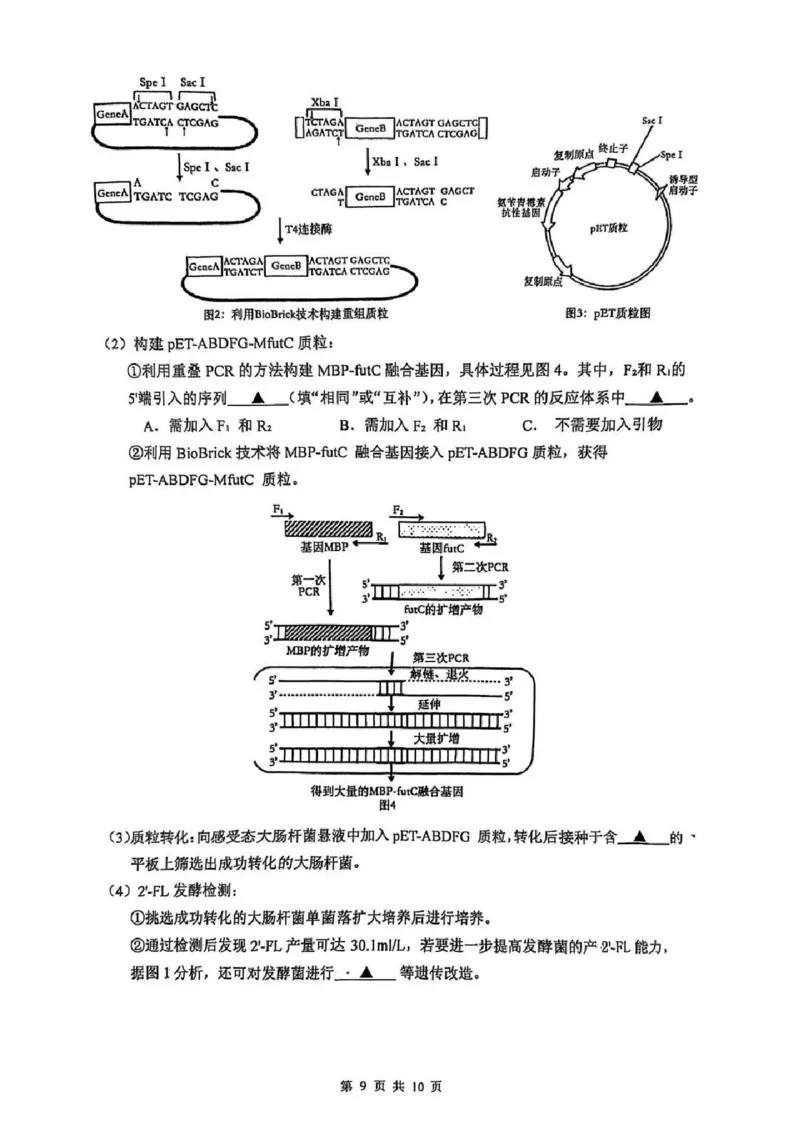 生物试题_2024-2025高三（6-6月题库）_2025年02月试卷_0214江苏南京六校联合体2025届高三下学期2月调研