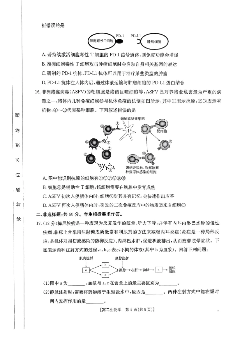 生物试题_2024-2025高二（7-7月题库）_2024年12月试卷_1214金太阳广东省2024-2025学年高二上学期12月联合检测_广东省部分名校2024-2025学年高二上学期12月联合检测生物试题