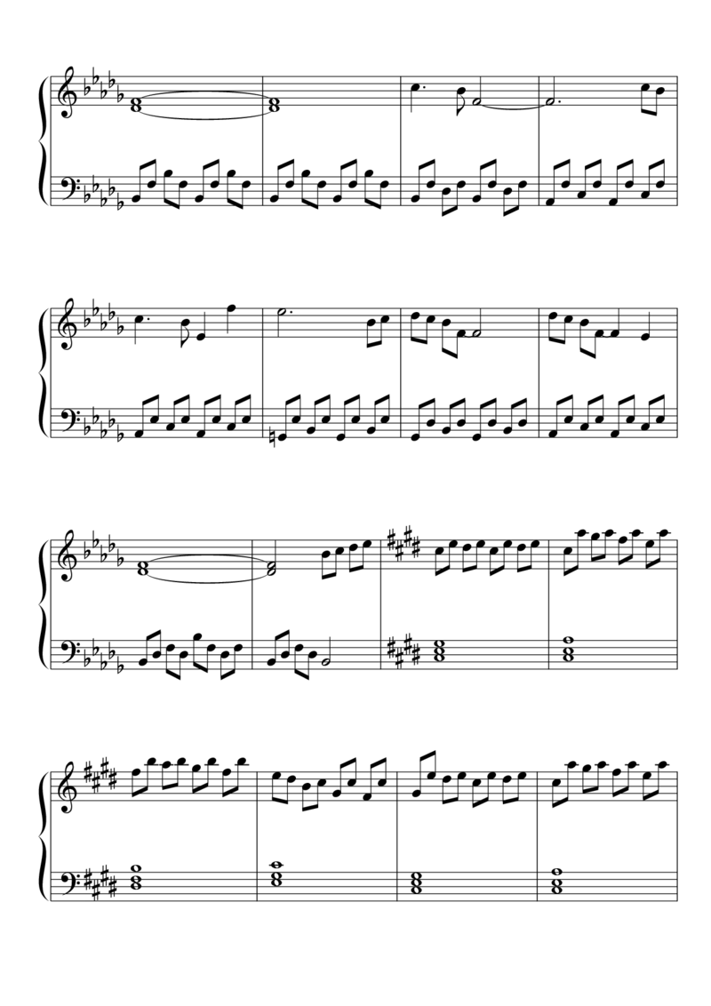 [東方ピアノEasyモード楽譜][easy][6]少女神性　～Pandora'sBox_一万首著名钢琴曲谱哈农贝多芬合集视频教学电子版高清无水印可打印_05动漫游戏钢琴谱合集_日系东方Project钢琴谱全集_西方