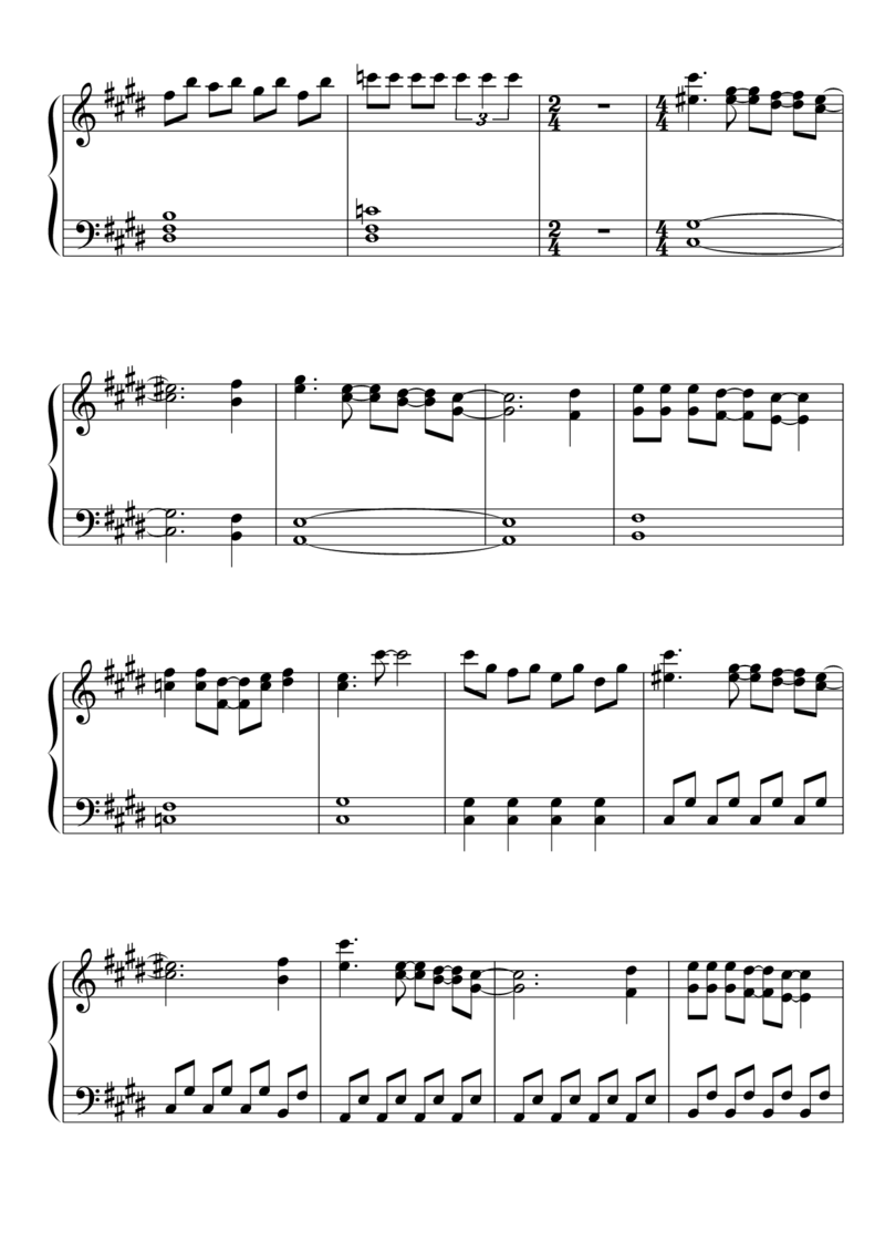 [東方ピアノEasyモード楽譜][easy][6]少女神性　～Pandora'sBox_一万首著名钢琴曲谱哈农贝多芬合集视频教学电子版高清无水印可打印_05动漫游戏钢琴谱合集_日系东方Project钢琴谱全集_西方