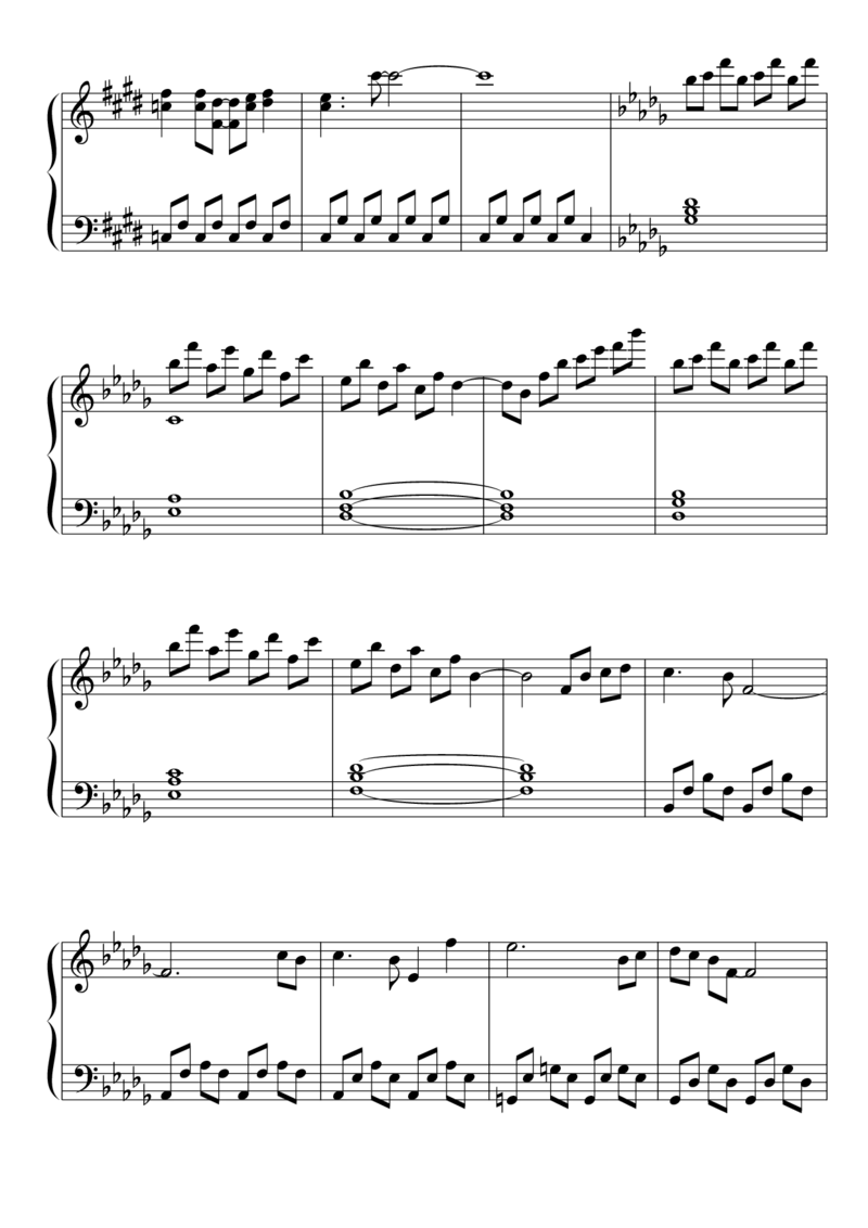 [東方ピアノEasyモード楽譜][easy][6]少女神性　～Pandora'sBox_一万首著名钢琴曲谱哈农贝多芬合集视频教学电子版高清无水印可打印_05动漫游戏钢琴谱合集_日系东方Project钢琴谱全集_西方