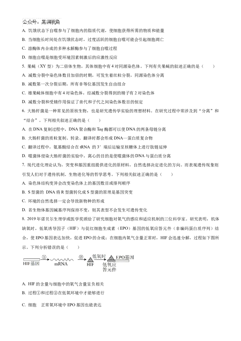 贵州省部分学校2024-2025学年高三上学期9月月考生物试题（含答案）_2024-2025高三（6-6月题库）_2024年09月试卷_09232025贵州省贵阳市第一中学高三上学期适应性月考（一）