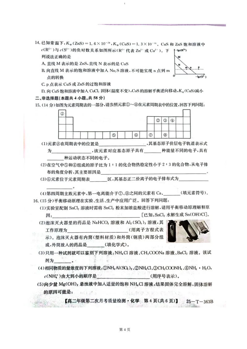 陕西省榆林市府谷县部分学校2024-2025学年高二上学期12月月考试题化学（PDF版，含答案）_2024-2025高二（7-7月题库）_2024年12月试卷