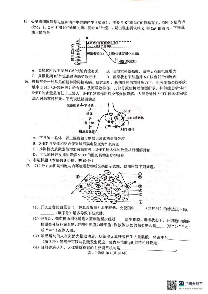 河池十校联体2025-10月考高二生物试卷_2025年11月高二试卷_251102广西壮族自治区河池市十校联考2025-2026学年高二上学期10月月考
