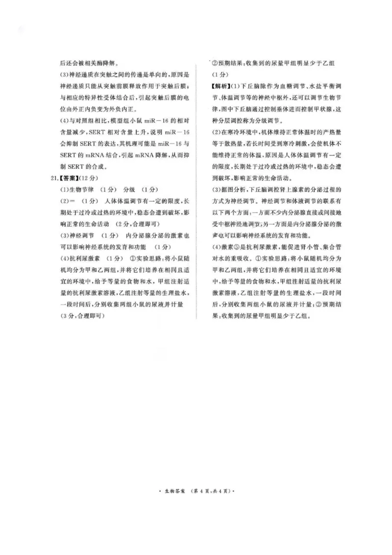 生物答案-河南高二青桐鸣大联考2025年10月联考_2025年10月高二试卷_251026河南高二青桐鸣大联考2025年10月联考(全)