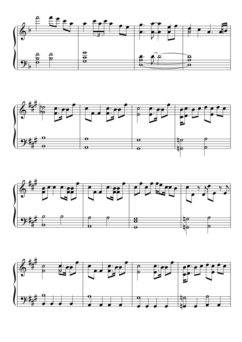 [東方ピアノEasyモード楽譜][normal][6]_一万首著名钢琴曲谱哈农贝多芬合集视频教学电子版高清无水印可打印_05动漫游戏钢琴谱合集_日系东方Project钢琴谱全集_东方project钢琴谱_405