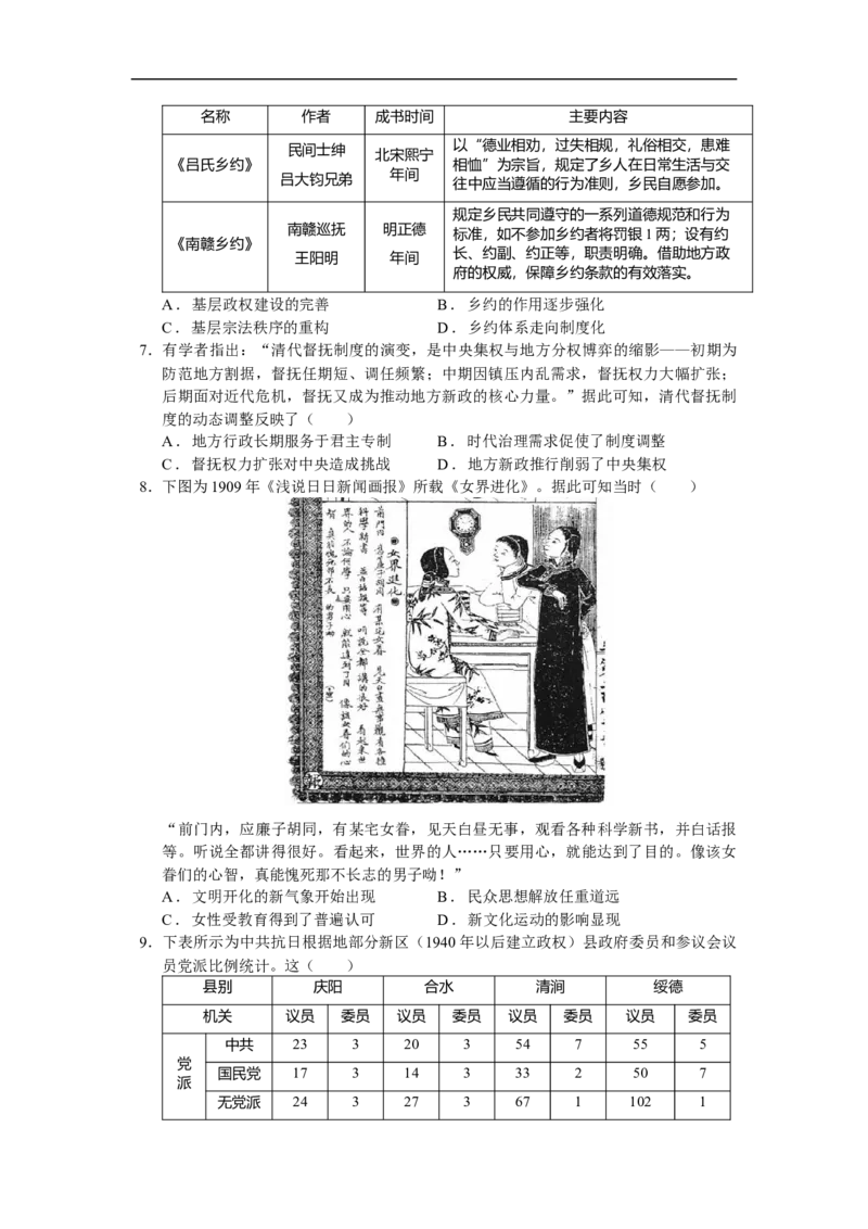 高二10月份月考试卷历史B卷_2025年11月高二试卷_251110河南省周口市扶沟县高级中学2025-2026学年高二上学期10月月考