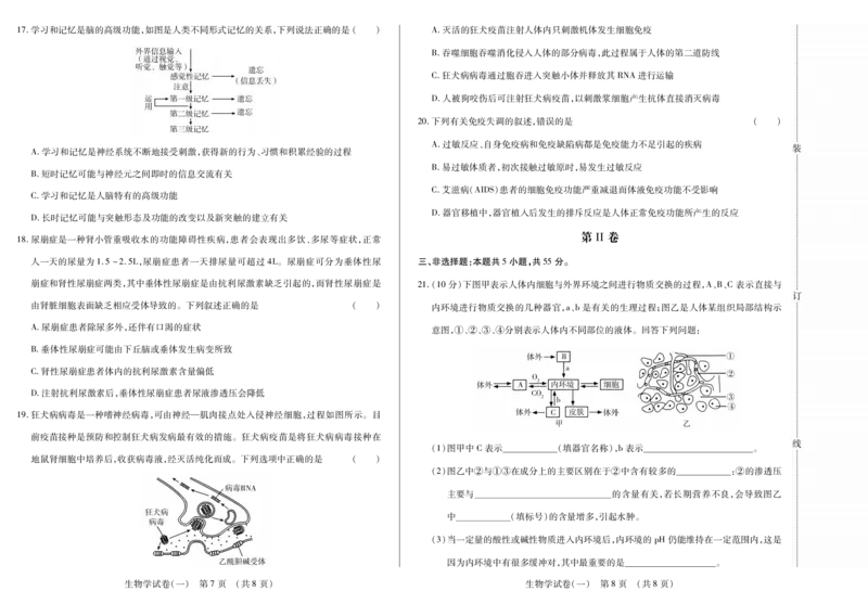 新时代高中教育联合体2025年11月高二学年期中联考巩固卷（一）生物_2025年11月高二试卷_251114黑龙江省新时代高中教育联合体2025年11月高二学年期中联考巩固卷（一）（全）