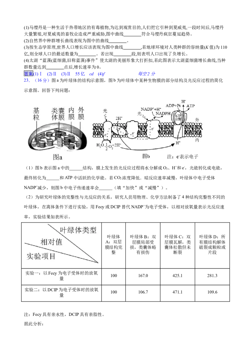 生物_2024-2025高三（6-6月题库）_2024年12月试卷_1211甘肃省兰州第一中学2024-2025学年高三上学期12月月考试题_甘肃省兰州第一中学2024-2025学年高三上学期12月月考生物