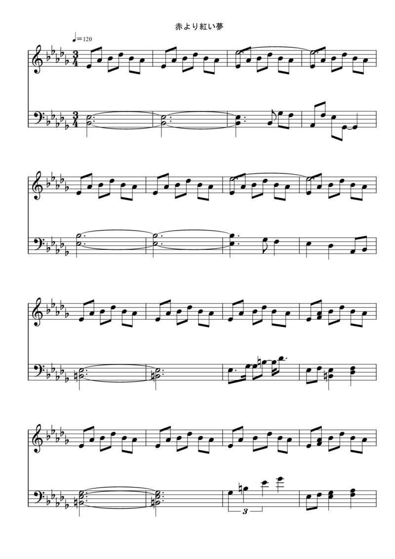 [東方ピアノEasyモード楽譜][normal][3]_一万首著名钢琴曲谱哈农贝多芬合集视频教学电子版高清无水印可打印_05动漫游戏钢琴谱合集_日系东方Project钢琴谱全集_东方project钢琴谱