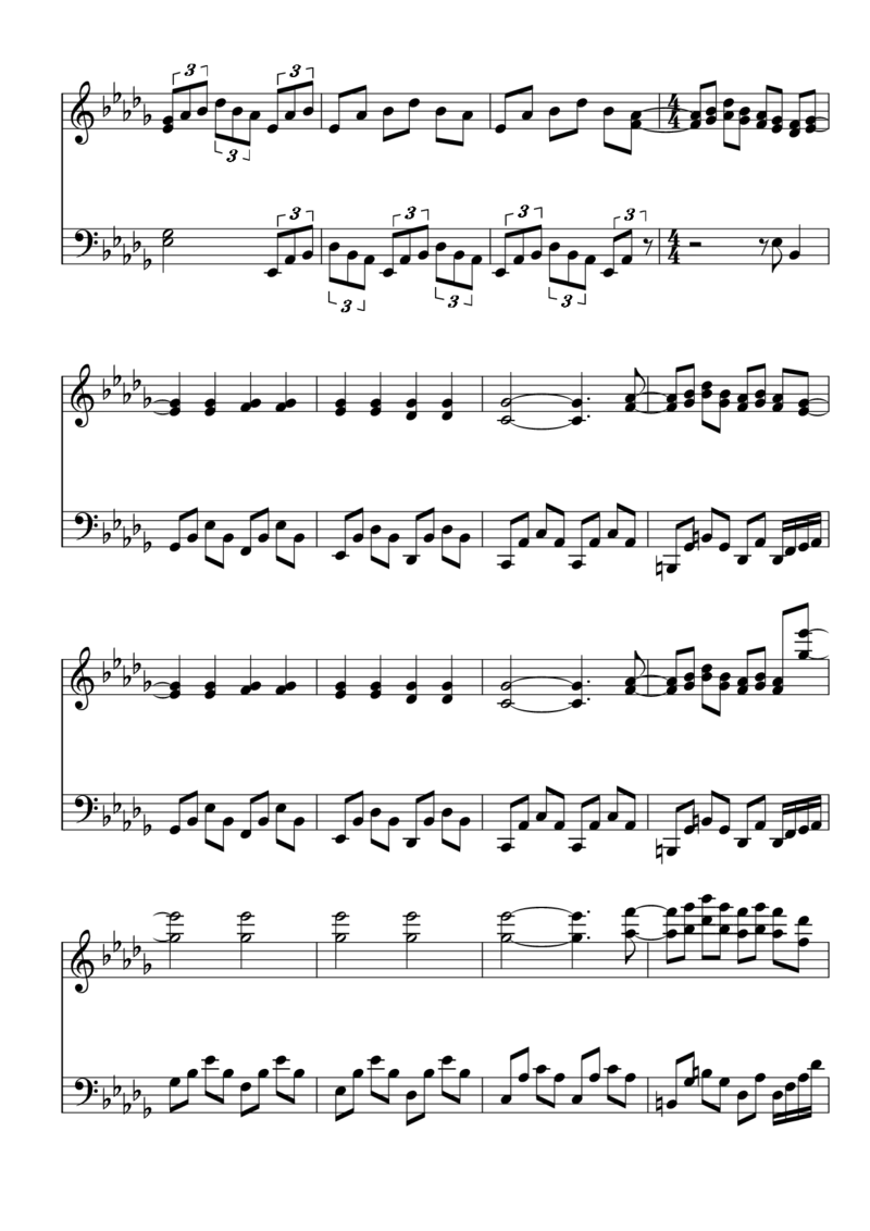 [東方ピアノEasyモード楽譜][normal][3]_一万首著名钢琴曲谱哈农贝多芬合集视频教学电子版高清无水印可打印_05动漫游戏钢琴谱合集_日系东方Project钢琴谱全集_东方project钢琴谱