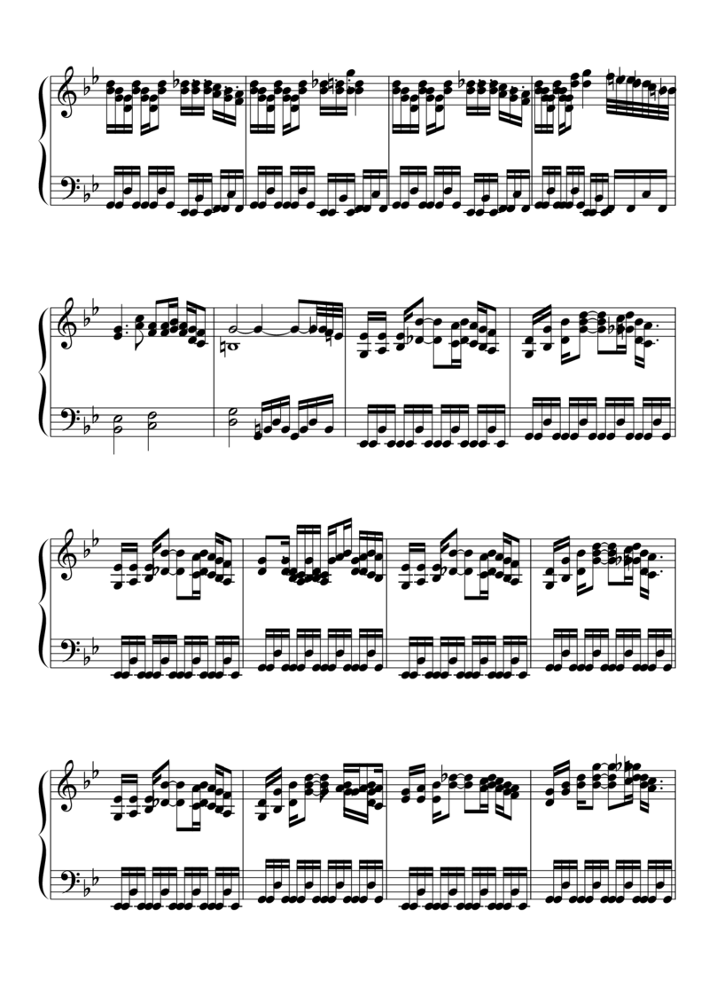 [東方ピアノEasyモード楽譜][lunatic][6]天空のグリニッジ_一万首著名钢琴曲谱哈农贝多芬合集视频教学电子版高清无水印可打印_05动漫游戏钢琴谱合集_日系东方Project钢琴谱全集