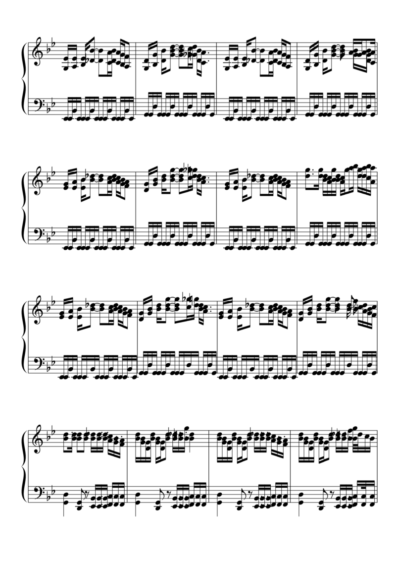 [東方ピアノEasyモード楽譜][lunatic][6]天空のグリニッジ_一万首著名钢琴曲谱哈农贝多芬合集视频教学电子版高清无水印可打印_05动漫游戏钢琴谱合集_日系东方Project钢琴谱全集