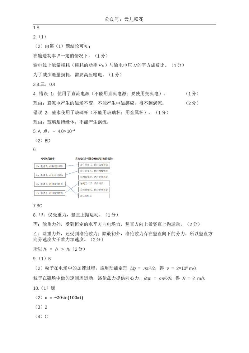 物理试题（含答案）_2024-2025高二（7-7月题库）_2024年07月试卷_07022024上海市黄浦区敬业中学高二下学期6月期末_上海市敬业中学2023-2024学年高二下学期6月期末物理