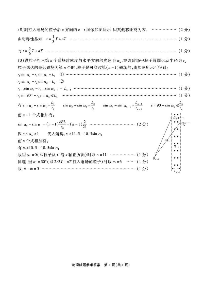 重庆市南开中学高2025届高三第五次质量检测物理答案_2024-2025高三（6-6月题库）_2025年01月试卷_0107重庆市南开中学高2025届高三第五次质量检测（全科）