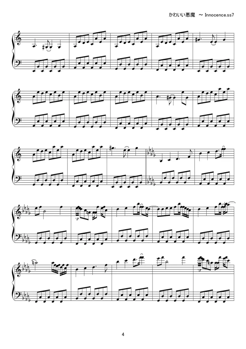 [kituneyuu][hard][5]_一万首著名钢琴曲谱哈农贝多芬合集视频教学电子版高清无水印可打印_05动漫游戏钢琴谱合集_日系东方Project钢琴谱全集_东方project钢琴谱_18　かわいい悪魔　～Innocence