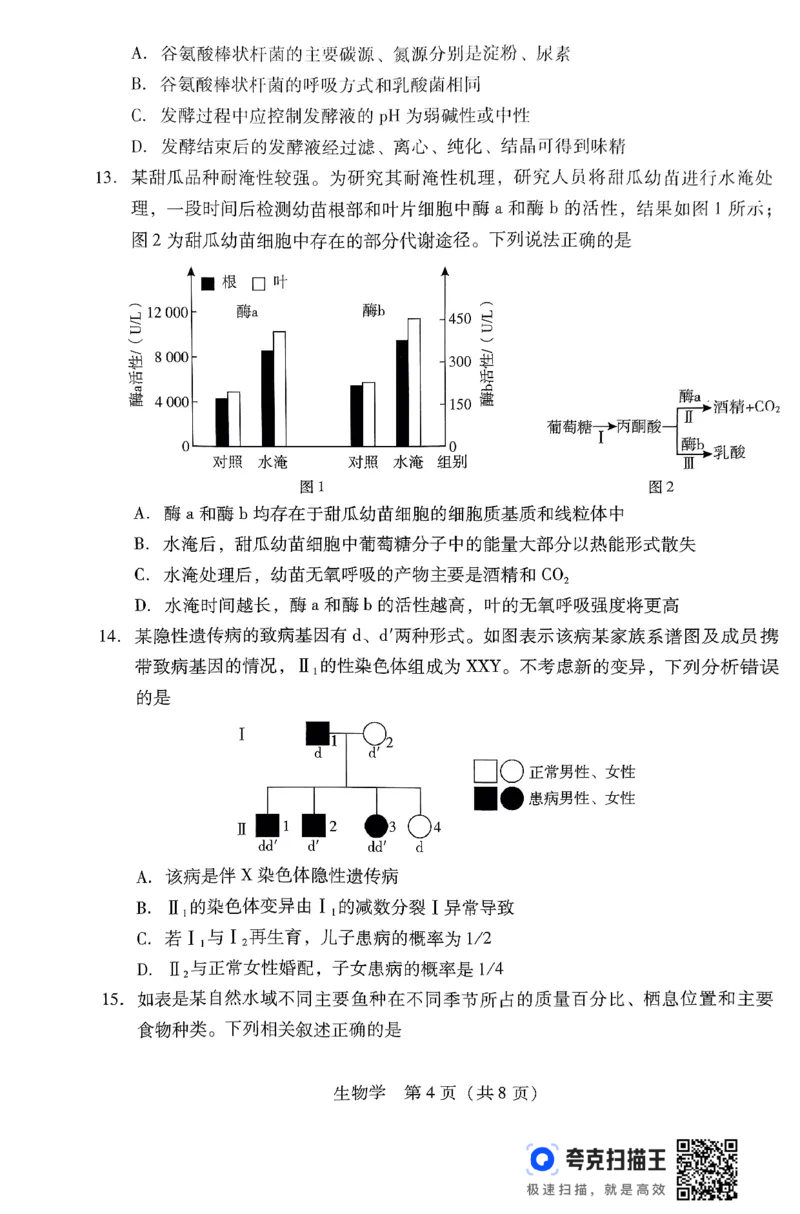 生物学试卷_2024-2025高三（6-6月题库）_2024年09月试卷_0902广东省2024-2025学年高三上学期毕业班第一次调研考试_广东省2024-2025学年高三上学期毕业班第一次调研考试生物