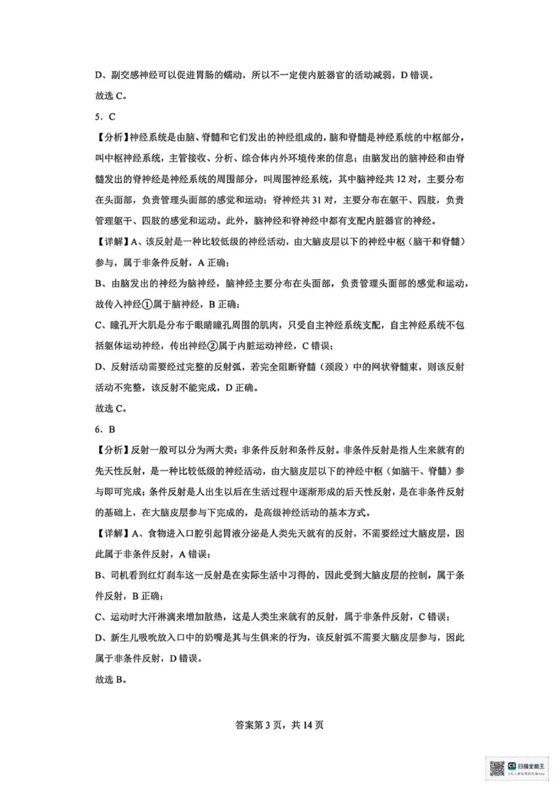 山东省菏泽市鄄城县第一中学2025-2026学年高二上学期10月月考生物试题（扫描版，有解析）_2025年10月高二试卷_251029山东省菏泽市鄄城县第一中学2025-2026学年高二上学期10月月考（全）