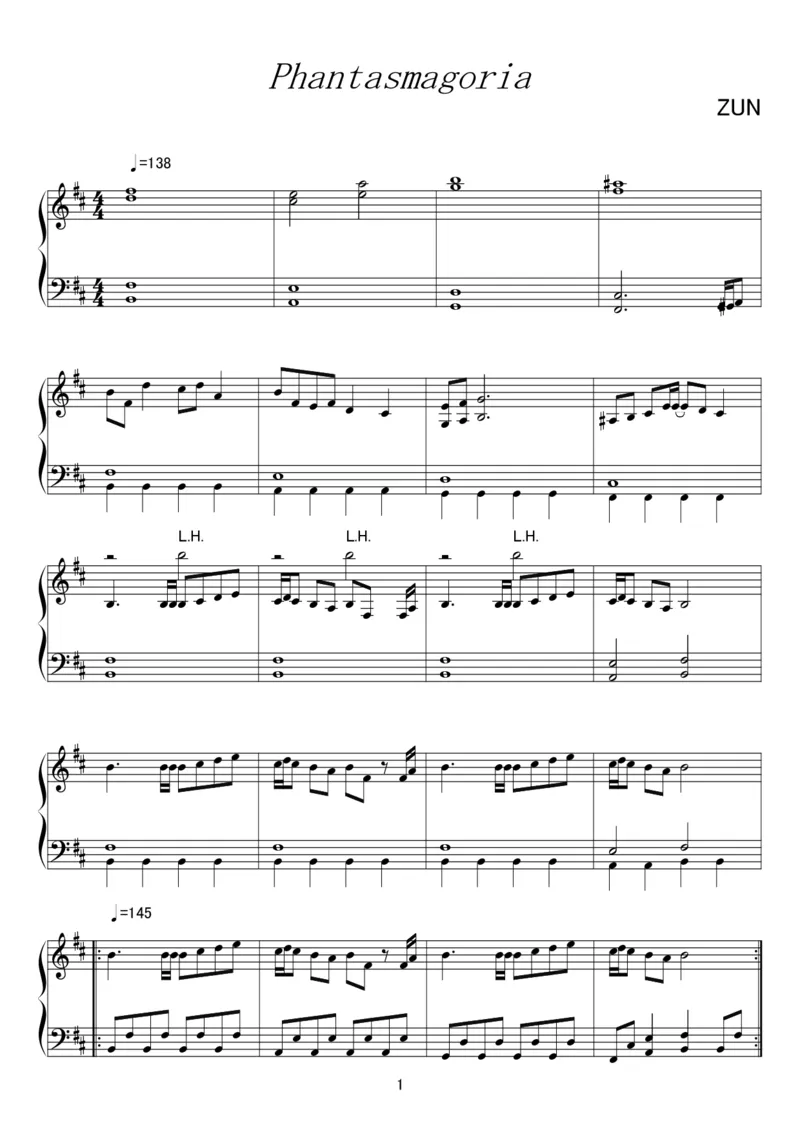 [kituneyuu][normal][3]_一万首著名钢琴曲谱哈农贝多芬合集视频教学电子版高清无水印可打印_05动漫游戏钢琴谱合集_日系东方Project钢琴谱全集_东方project钢琴谱_24　Phantasmagoria