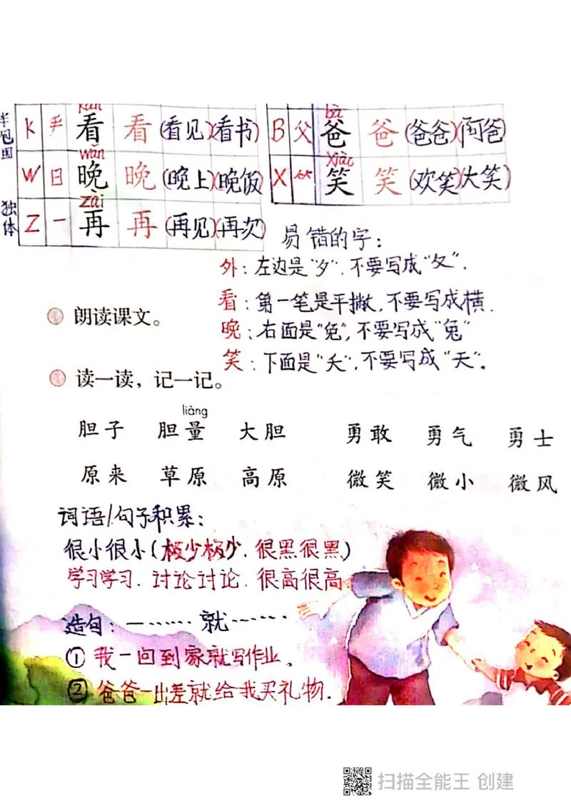 一年级下册课本课堂笔记扫描件_小学1-6年级全部试卷_语文_一年级_3-6-2、小学一年级语文下册_3-6-2-1、复习、知识点、归纳汇总_通用