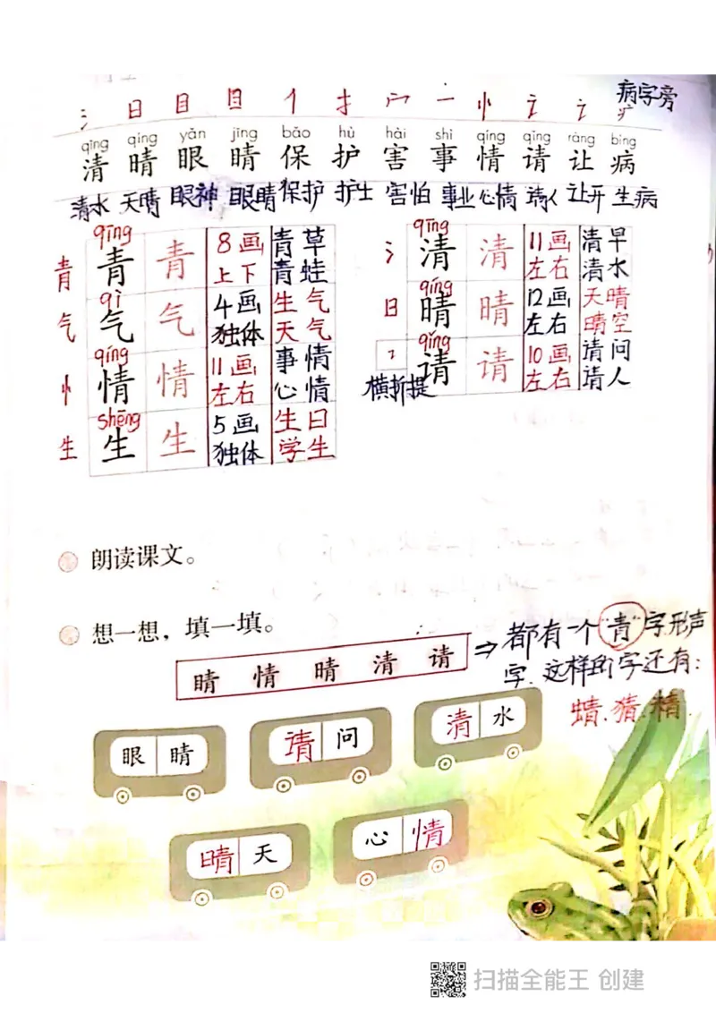 一年级下册课本课堂笔记扫描件_小学1-6年级全部试卷_语文_一年级_3-6-2、小学一年级语文下册_3-6-2-1、复习、知识点、归纳汇总_通用