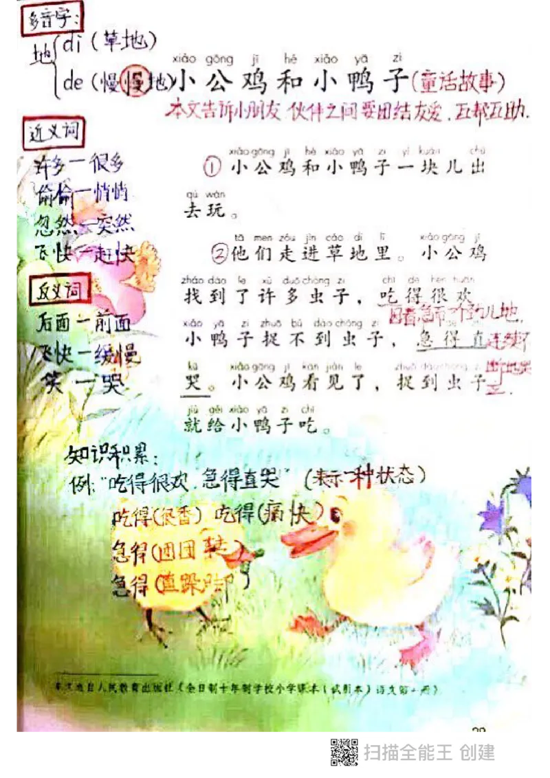 一年级下册课本课堂笔记扫描件_小学1-6年级全部试卷_语文_一年级_3-6-2、小学一年级语文下册_3-6-2-1、复习、知识点、归纳汇总_通用