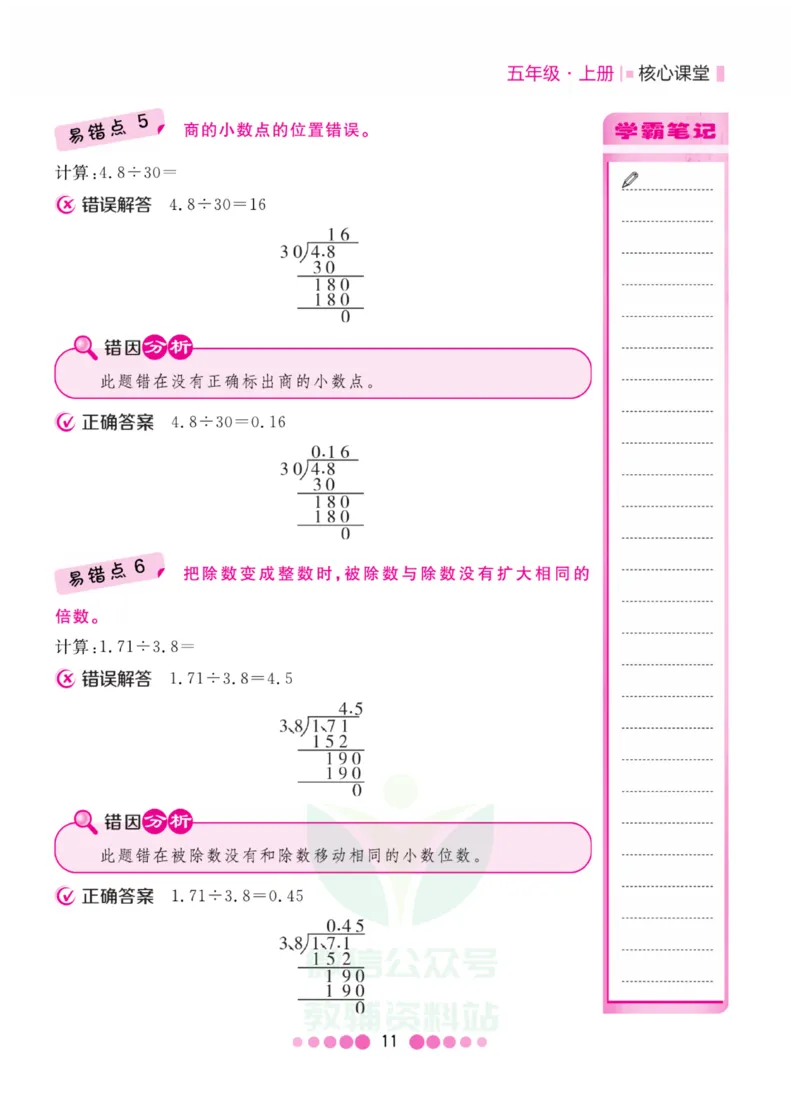 五年级上册数学苏教版易错清单_小学1-6年级全部试卷_数学_五年级_3-10-3、小学五年级数学上册_3-10-3-1、复习、知识点、归纳汇总_苏教版