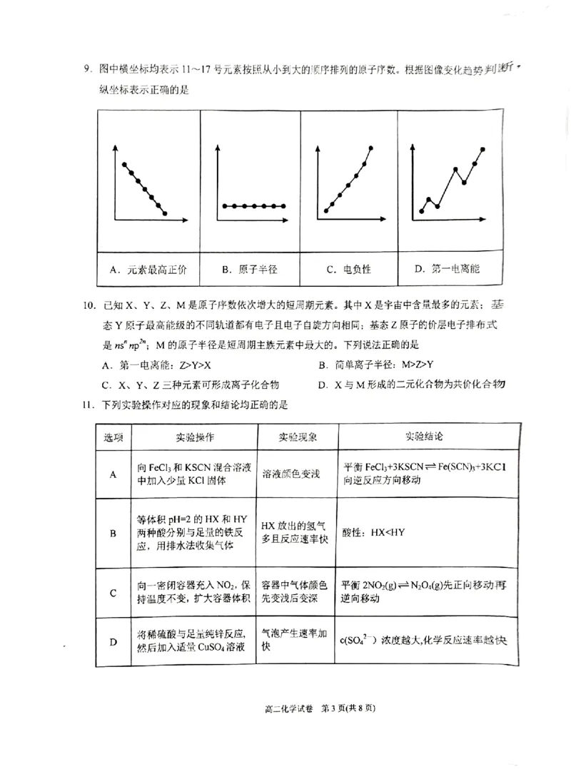 贵州省黔东南苗族侗族自治州2024-2025学年高二上学期期末考试化学PDF版含答案_2024-2025高二（7-7月题库）_2025年03月试卷_0312贵州省黔东南苗族侗族自治州2024-2025学年高二上学期期末考试