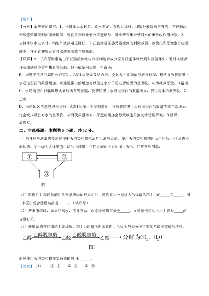 青海省海南州2024-2025学年高二上学期期中质量检测生物试题Word版含解析_2024-2025高二（7-7月题库）_2024年12月试卷_1213青海省海南州2024-2025学年高二上学期期中考试