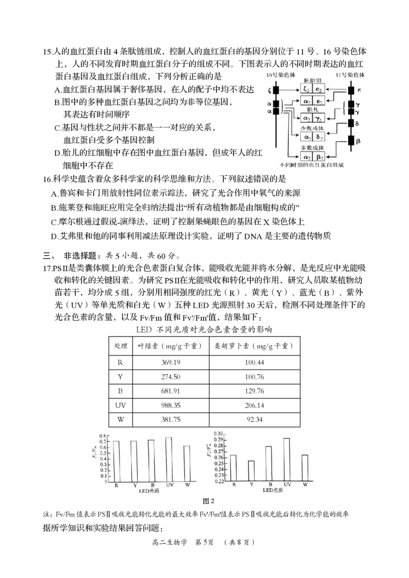 生物卷_2024-2025高二（7-7月题库）_2024年07月试卷_0702湖南省岳阳市2023-2024学年高二下学期期末考试_湖南省岳阳市2023-2024学年高二下学期期末考试生物