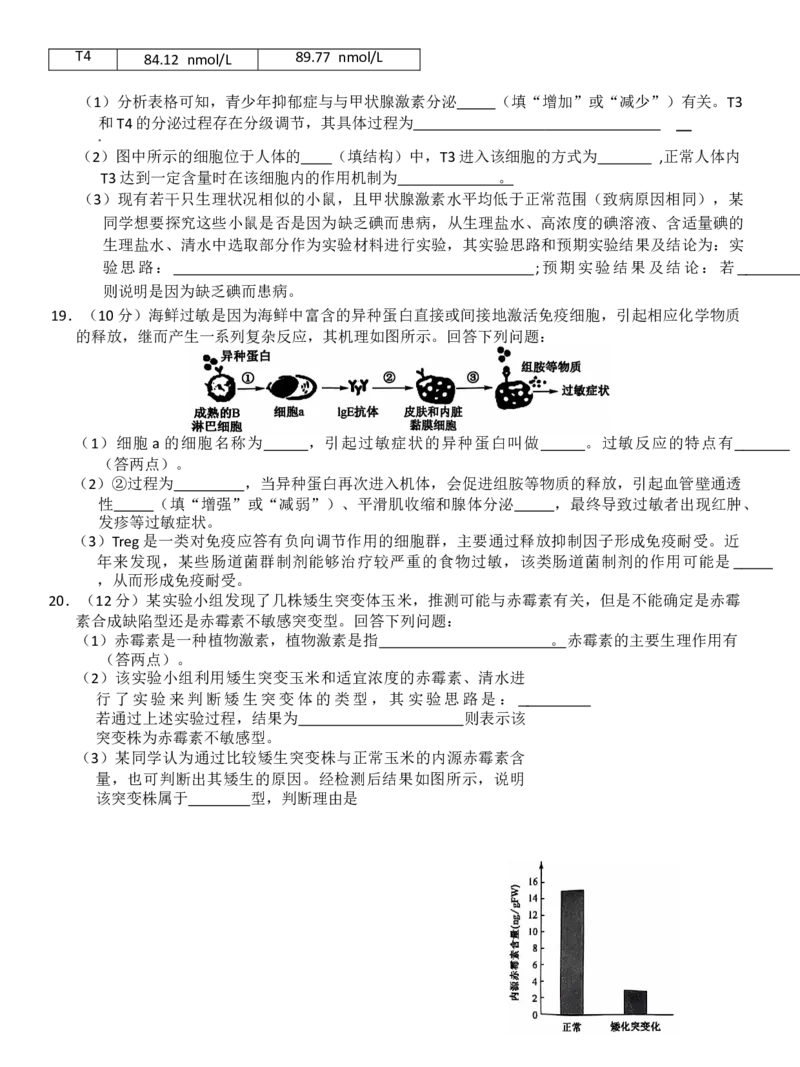 生物试题_2024-2025高二（7-7月题库）_2024年11月试卷_1117安徽省阜阳市太和中学2024-2025学年高二上学期11月期中考试_安徽省阜阳市太和中学2024-2025学年高二上学期11月期中生物试题
