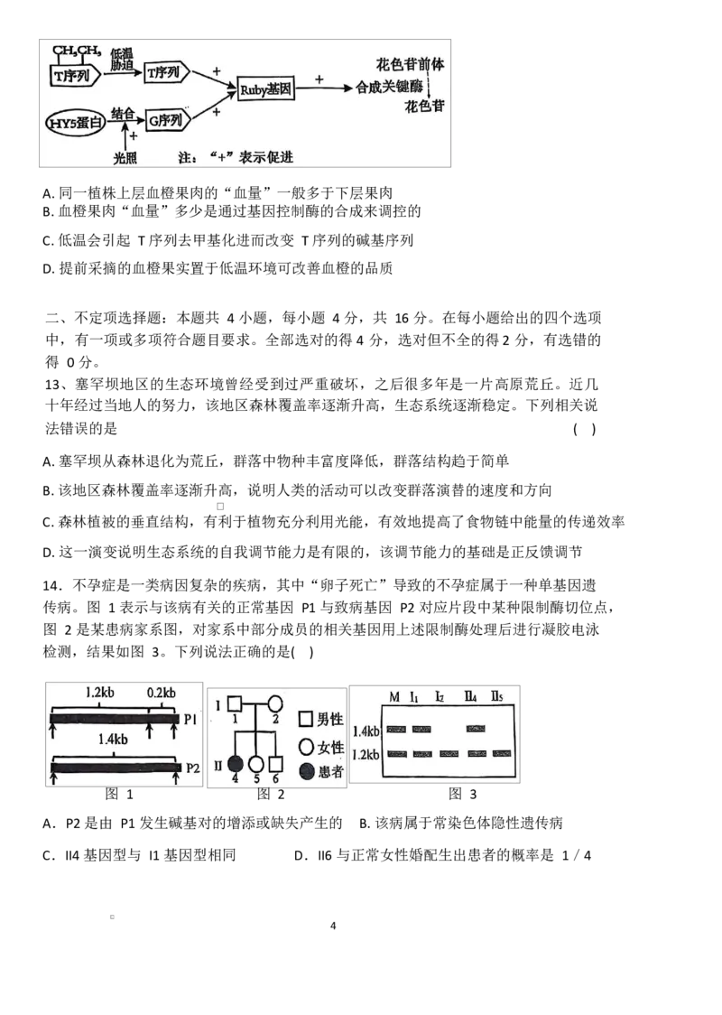 高二生物高二生物试卷_2024-2025高二（7-7月题库）_2025年04月试卷(1)_0427湖南省邵东市第三中学2024-2025学年高二下学期4月期中